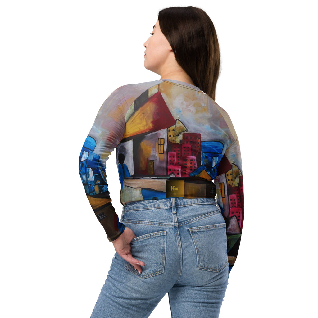 Recycled long sleeve crop top