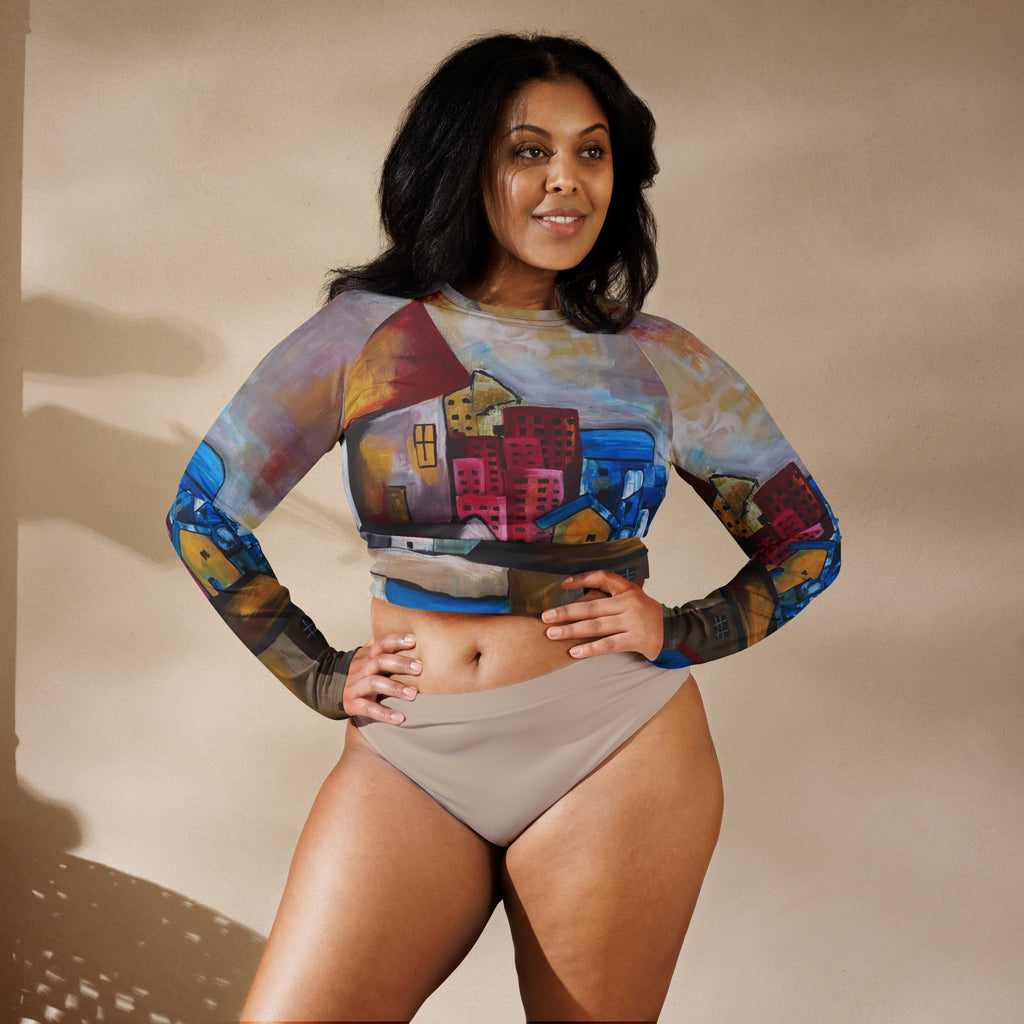 Recycled long sleeve crop top