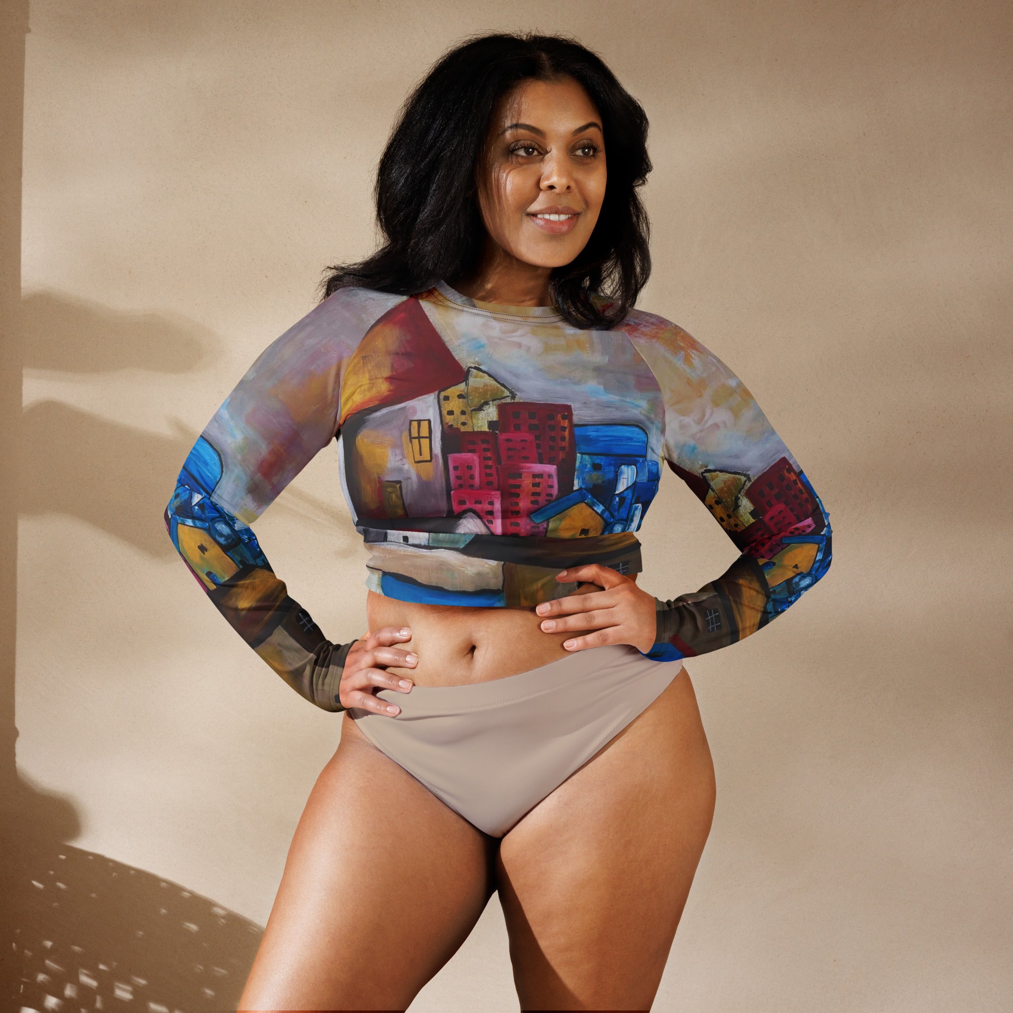 Recycled long sleeve crop top