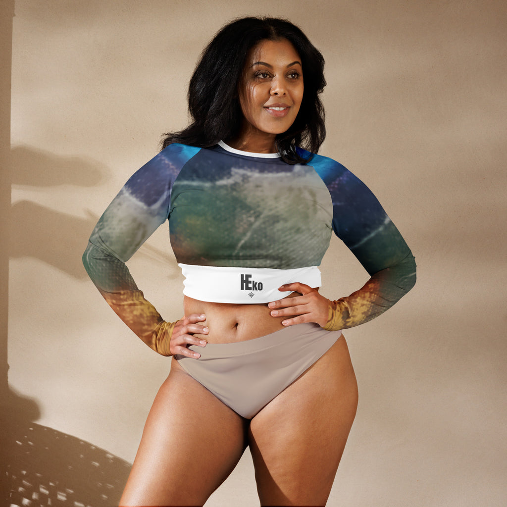 Recycled long sleeve crop top