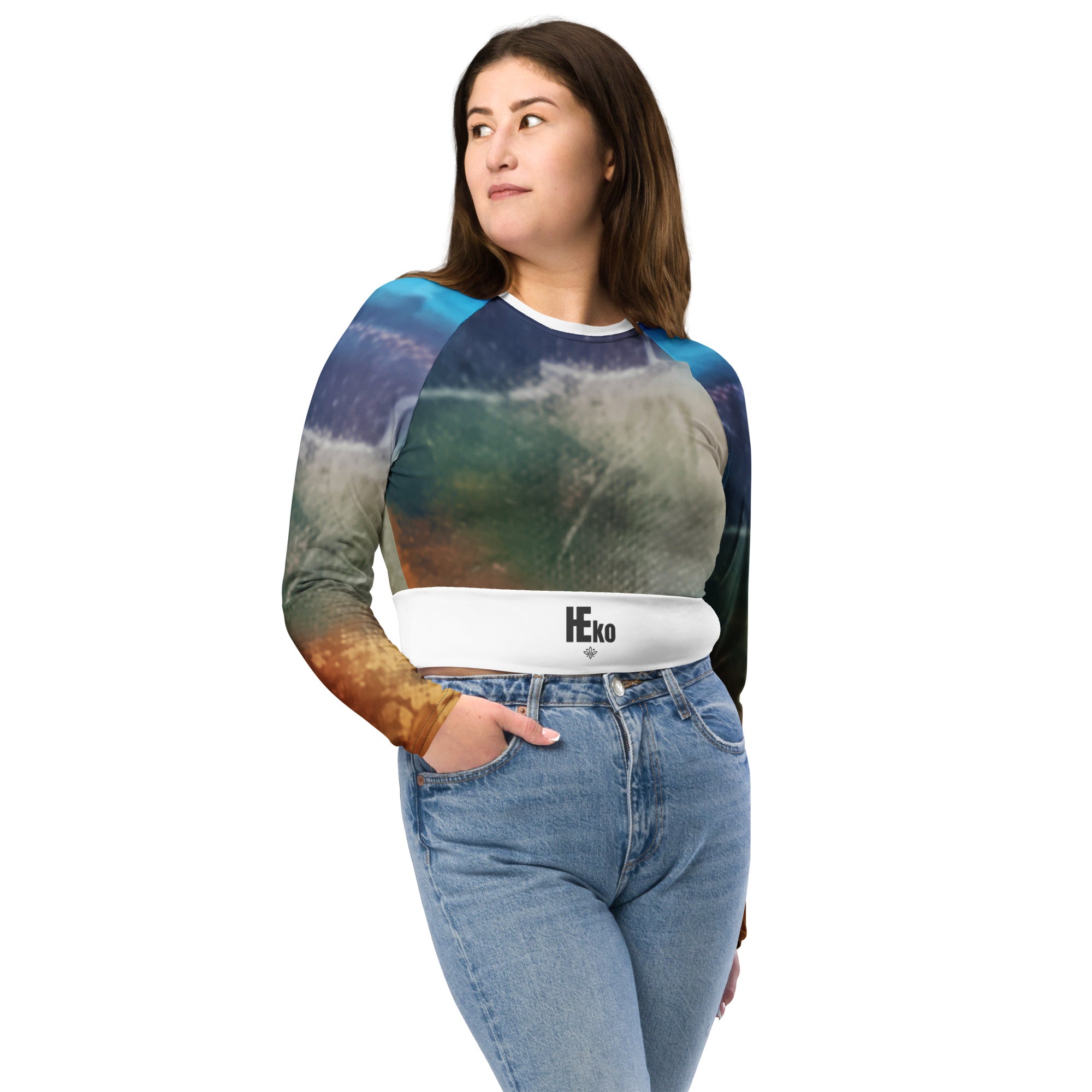 Recycled long sleeve crop top